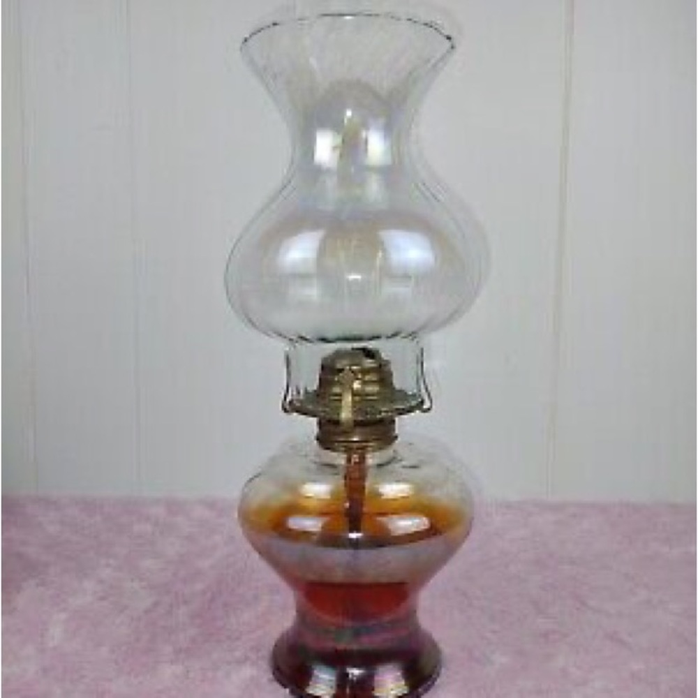 Hurricane oil lamps, 2tone glass, Red & clear , hurricane shade, Federal, Eagle